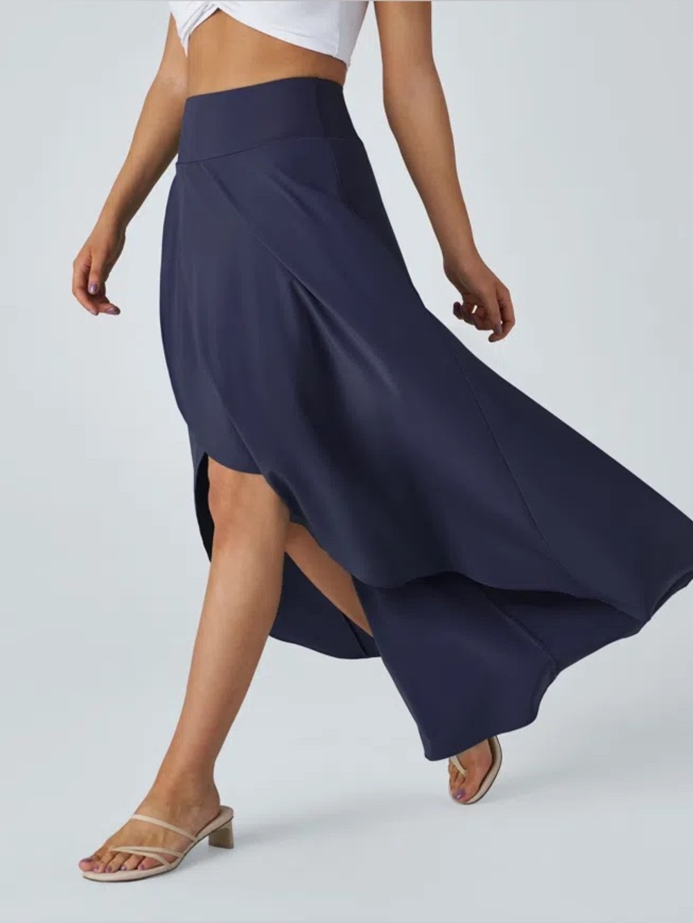 Halara Breezeful High Waisted Ruffle 2-in-1 Flowy Quick Dry Maxi Skirt XL NEW